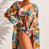 DELACROIX | Bikini 3 Częściowe Eleganckie Tropikalne Marie