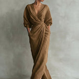 Lorena Maxi Dress with V-Neck