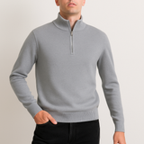 Sweter z dzianiny - Pół-zamek
