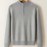 Sweter z dzianiny - Pół-zamek
