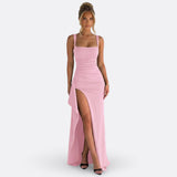 Vitória - Elegancka Sukienka Maxi Formalna z Odkrytymi Plecami