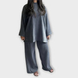 Ingrid - Zestaw Plus Size Z Prążkowanego Materiału