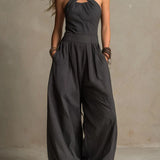 Bianca | Kombinezon z Eleganckim Krzyżowym Dekoltem
